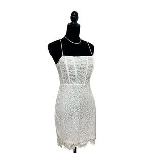 AKIRA White Lace Corset Mini Dress Size L